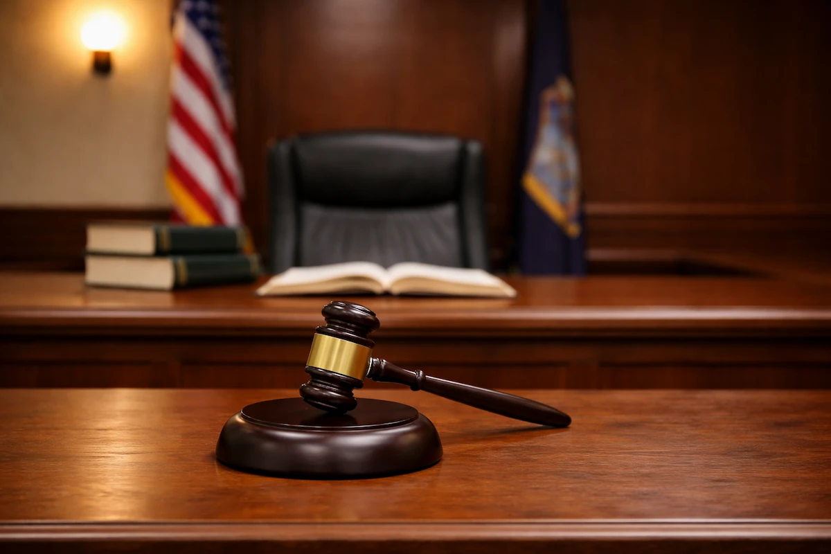 courtroom bench during a New York City traffic hearing